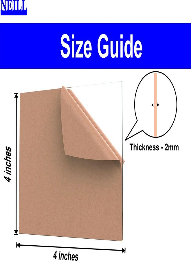 NEILL® High Gloss Acrylic Sheet 2mm transparent (Pack of 4pcs) Use for Glass Painting, DIY Projects, Educational Projects Size:- (2mm, 4x4 inches,) clear - Image 3